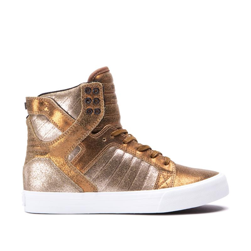 Supra SKYTOP Sneaker High Damen Silber/ Gold Online Bestellen XMFZI7025